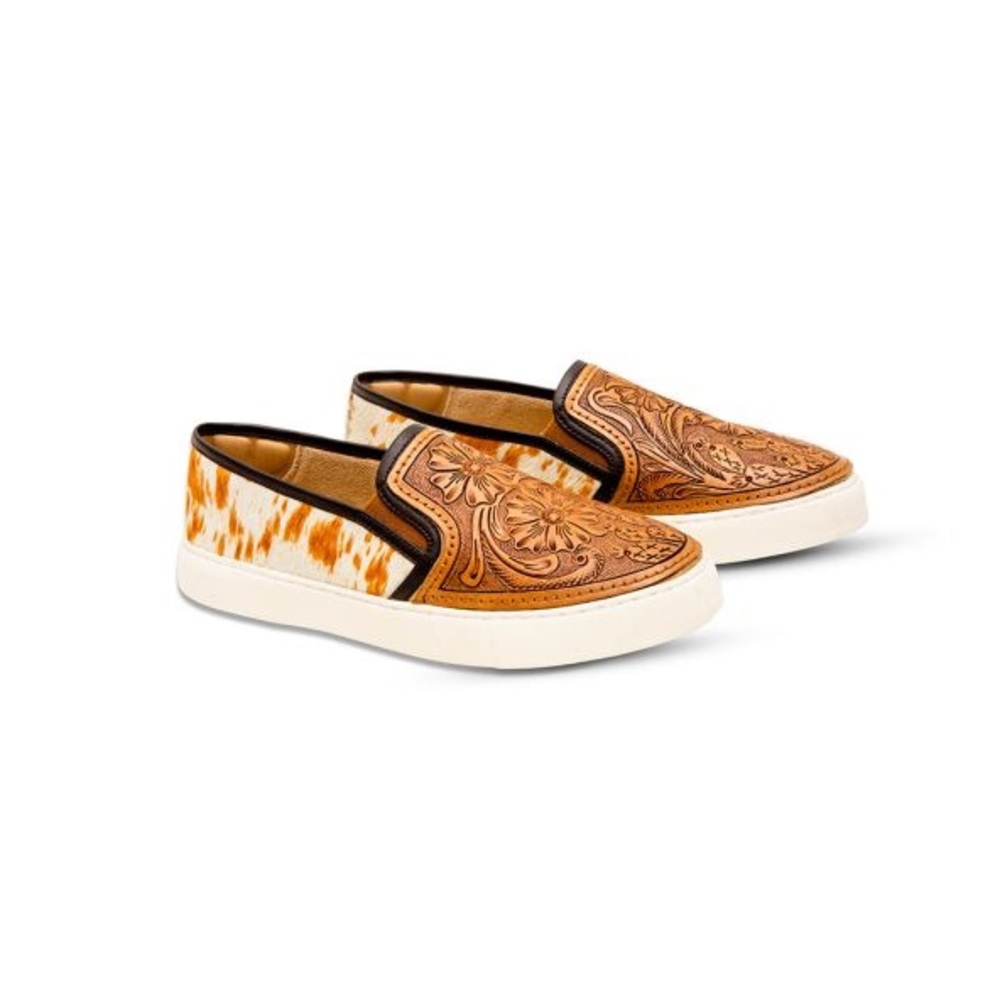 Myra Leather Tooled Sneaker